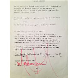 MICHAEL JACKSON SIGNED POWER OF ATTORNEY DOCUMENT