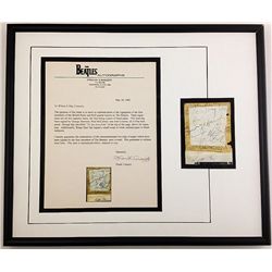 THE BEATLES FRAMED SET OF AUTOGRAPHS