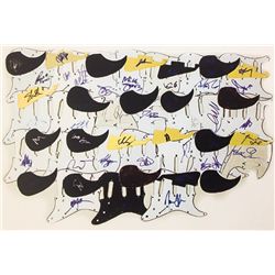 THIRTYSEVEN PICKGUARDS FOR VARIOUS GUITARS SIGNED BY DIFFERENT MUSICIANS