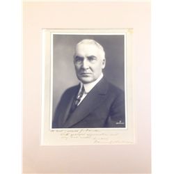 PRESIDENT WARREN HARDING SIGNED MATTED PHOTO