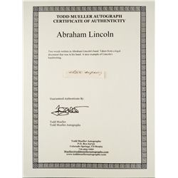 TWO WORDS WRITTEN IN ABRAHAM LINCOLNS HAND