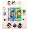 Image 1 : MICHAEL JACKSON ASSORTMENT OF MEMORABILIA BUTTONS AND CHOCOLATE BARS