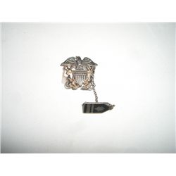 WWII US NAVY OFFICER *LIEUTENANT-MEDICAL* BADGE PIN & INSIGNIA *TAG ON HOLDER SAYS $28.00* LOOKS SIL