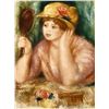 Image 2 : Renoir Colored Etching Art Print - Femme au Mirroir