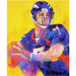 Double Signed John Elway Broncos Neiman LE Art Print