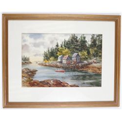 Sunlit Trio by Norman Merritt Watercolor Painting Frame
