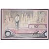 Image 1 : Original Painting Deco Mixed Media Woman Dog Limo Car