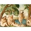 Image 2 : Cezanne Colored Etching Art Print - Five Bathers