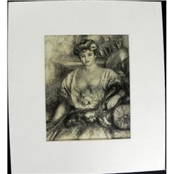 Portrait de Madame Engraving Pierre-Auguste Renoir