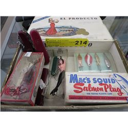 Cigar box with fishing lures