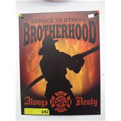 Fire department tin sign - Always Ready