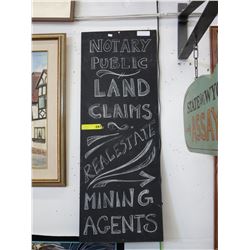 Prop sign from ABC TV movie "Big Thunder"