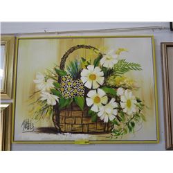 Paint on canvas still life signed Mitchels
