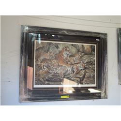 Framed print: "Restful Interlude-Tiger Family"