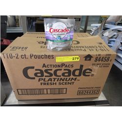 Box of Cascade dishwashing sample packs