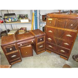 Vintage waterfall veneer dresser & vanity