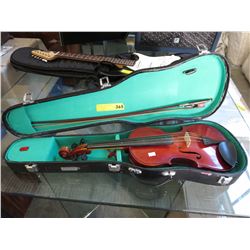 Sakura violin with bow, in case.