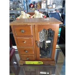 2 Wood jewelry boxes & contents