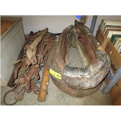 Vintage horse traces and collars.