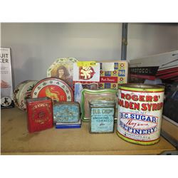 11 Vintage tins, most with advertising