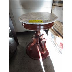 Marble top round plant stand