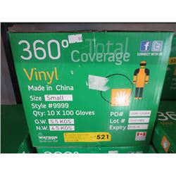 Case of vinyl gloves, size S