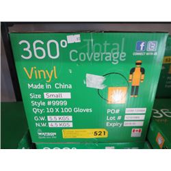 Case of vinyl gloves, size S