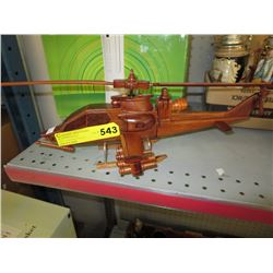 Wood helicopter model - moving rotor