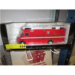 Die-cast scale model fire truck