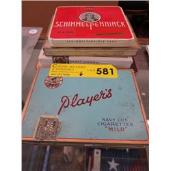 6 Vintage cigarette & cigar tins.