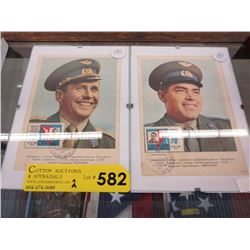 2 Collectible 1962 stamped Russian postcards