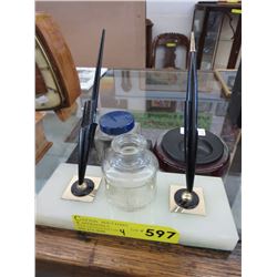 Vintage ink bottle, pen stand, etc.