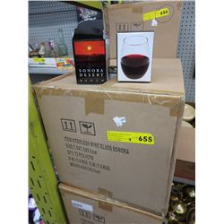 3 Cases of stemless wine glasses