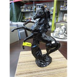 Vintage rearing stallion statue