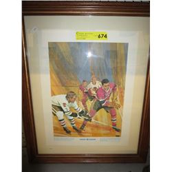 Framed hockey print from Prudential Collection