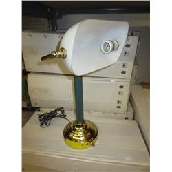 2 New glass shade banker style lamps