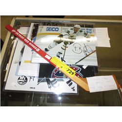 Autographed hockey photo's & stick