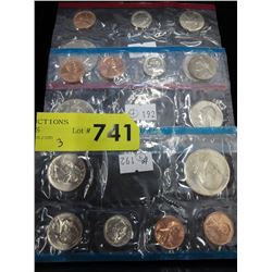 3 US uncirculated  coin sets. Penny to 50¢