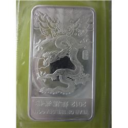 2 x .999  2012 Year of the Dragon Silver Bars
