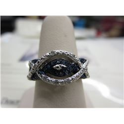 Blue & White Diamond twist ring