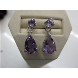 Brand new pair of Amethyst & Diamond earrings