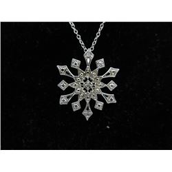 Diamond studded snowflake necklace