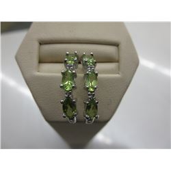 Brand new Peridot & Diamond 1/2 hoop earrings