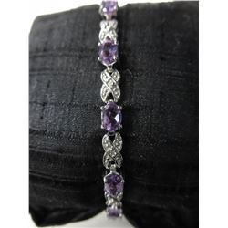 Infinity design Amethyst & Diamond tennis bracelet