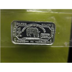 4 x. 999 Fine Silver 2015 mintage Rhino art bars
