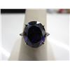 Image 1 : 3 CT Amethyst solitaire ring with 2 side Diamonds