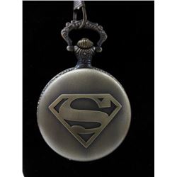 Superman bronze pocket watch with chain