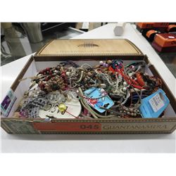 Cuban cigar box filled with misc. estate jewelry