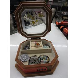 Glass & wooden jewelry box