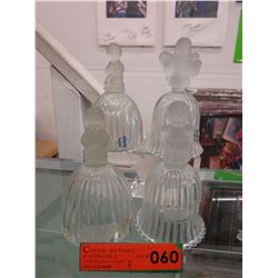 4 Goebel glass Christmas bells - 1978, 79, 80, 81